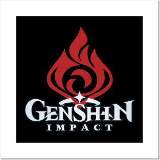 Pyro big emblem genshin impact Posters and Art